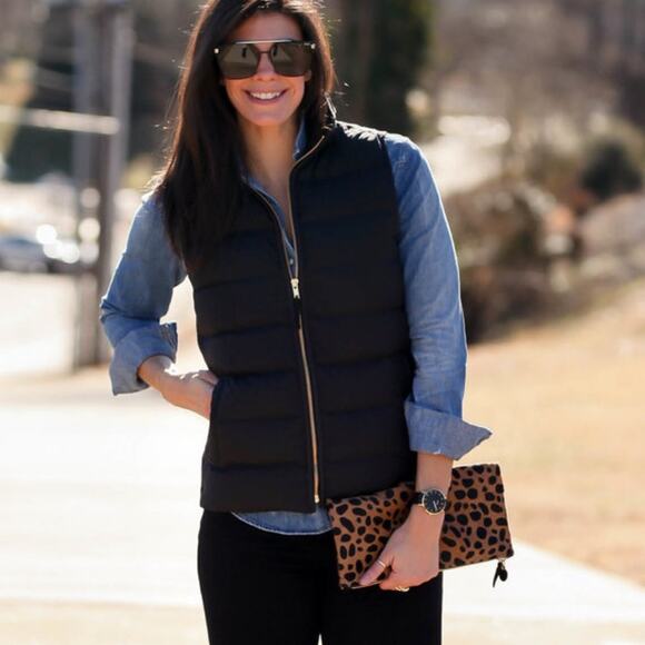 New J. Crew Mercantile Black Quilted Vest - Picture 1 of 8